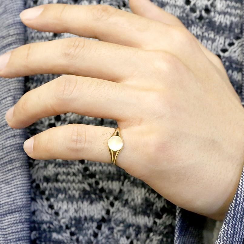 ゴールド 印台 リング メンズ 選べる 丸 楕円 ひし形 ハート 10金 10k イエローゴールドk10 婚約指輪 ピンキーリング シンプル おしゃれ 送料無料 セールの画像
