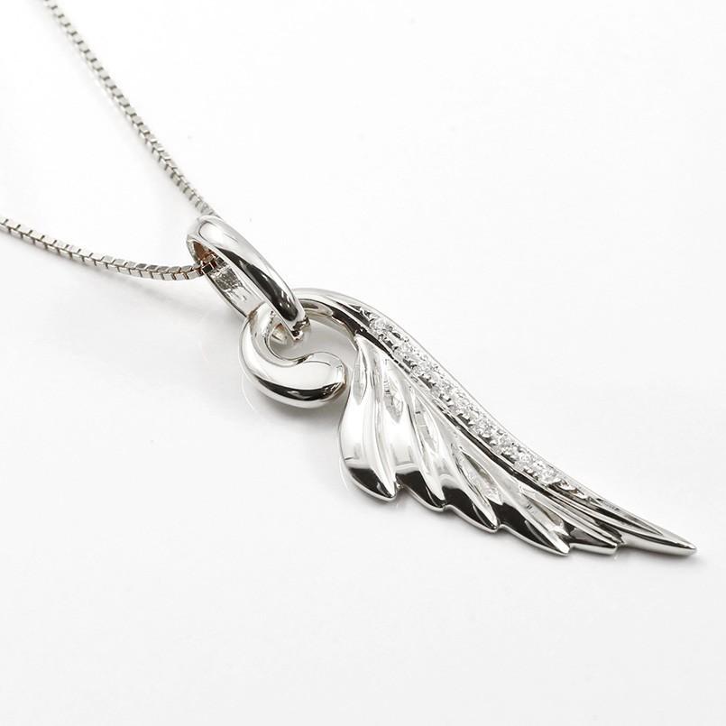 完動品 ネックレス トップ メンズ キュービックジルコニア ホワイトゴールドk10 羽根 ペンダント 10金 男性 天使 エンジェル 羽 翼 フェザーネックレス セール SALE 【PE9923922156】(34684円)