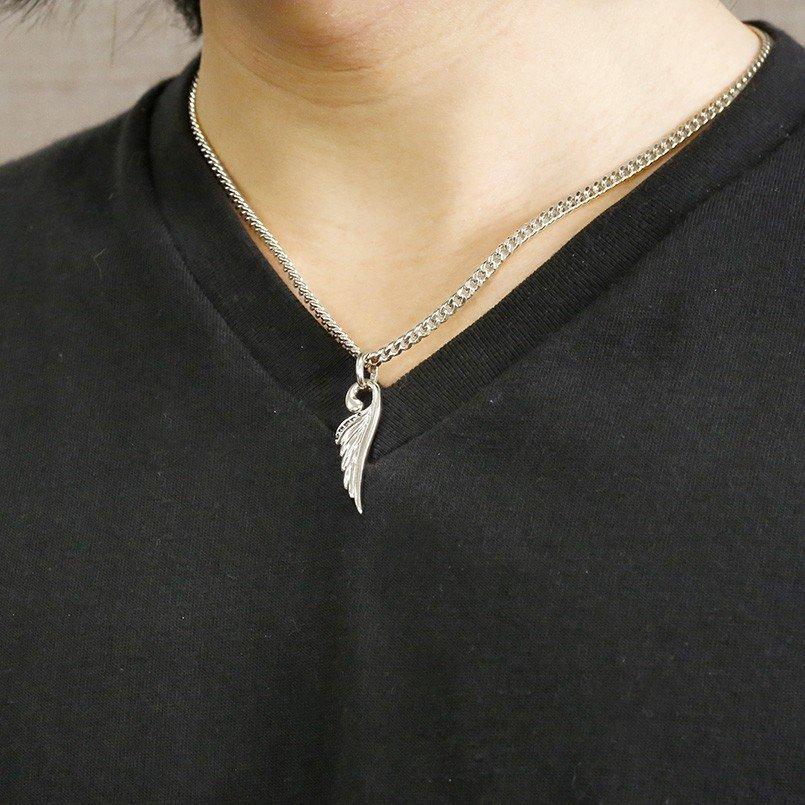 プラチナ トップ ネックレス メンズ 喜平用 ブラックダイヤモンド 羽根 ペンダント チェーン キヘイ 男性用 天使 エンジェル 羽 翼 送料無料 セール saleの画像
