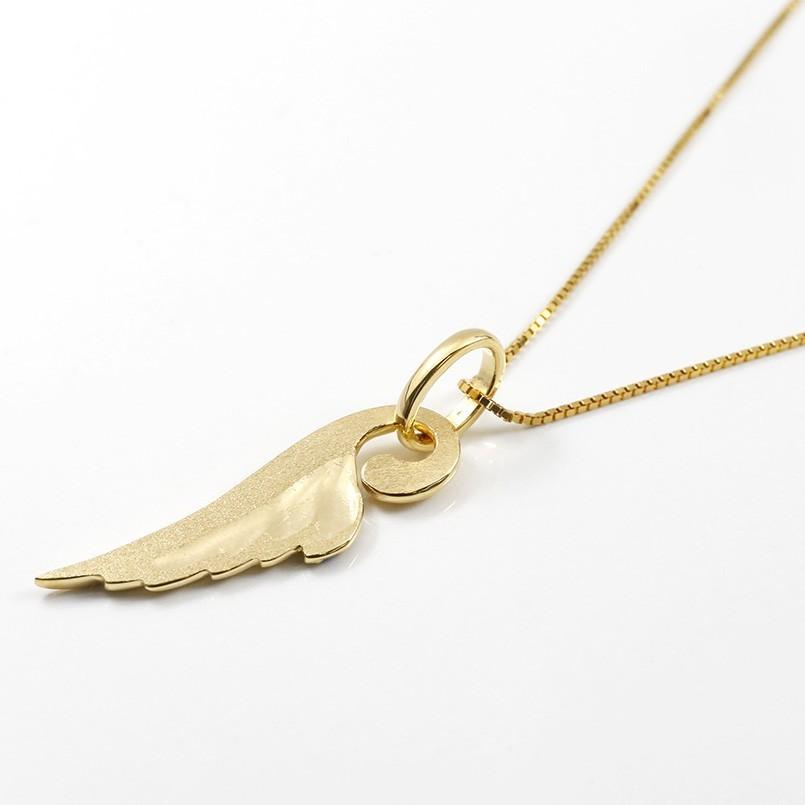 18金ネックレス トップ メンズ ブラックダイヤモンド イエローゴールドk18 羽根 ペンダント チェーン 男性用 天使 エンジェル 羽 翼 フェザー セール SALE ファッション 腕時計、アクセサリー メンズアクセサリー