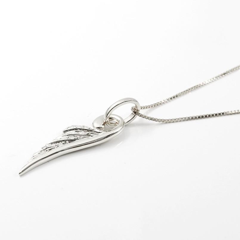 完動品 ネックレス トップ メンズ キュービックジルコニア ホワイトゴールドk10 羽根 ペンダント 10金 男性 天使 エンジェル 羽 翼 フェザーネックレス セール SALE 【G9581687811】(33488円)