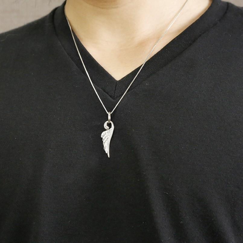 完動品 ネックレス トップ メンズ キュービックジルコニア ホワイトゴールドk10 羽根 ペンダント 10金 男性 天使 エンジェル 羽 翼 フェザーネックレス セール SALE 【G9581687811】(33488円)