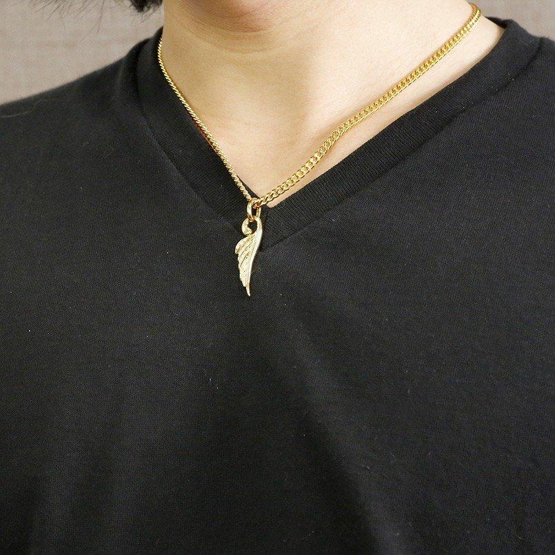 ネックレス トップ メンズ 喜平 ダイヤモンド イエローゴールドk10 羽根 10金 キヘイ ダイヤ 男性 天使 エンジェル 羽 翼 フェザーネックレス セール saleの画像