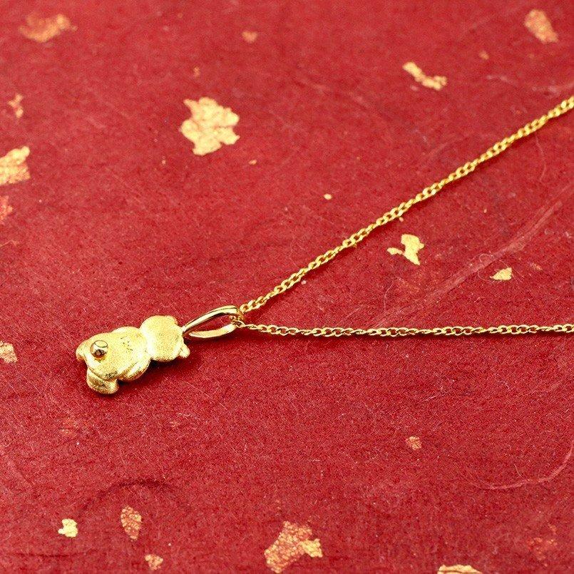 純金 ネックレス トップ 24金 レディース テディベア クマ ゴールド 24K ペンダントトップ ゴールド k24 くま 熊 送料無料 人気 セール saleの画像
