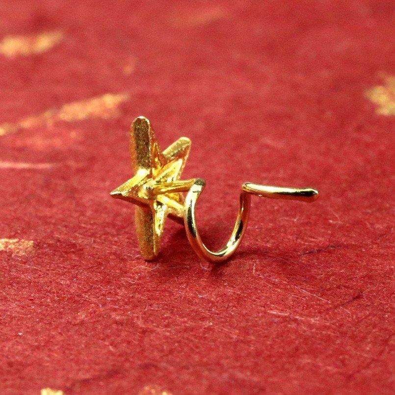 純金 24金 ピアス 片耳ピアス k24キャッチのいらないピアス スター 星 イエローゴールドk18 18k 18金 キャッチナッシャー 送料無料 セール 爆買