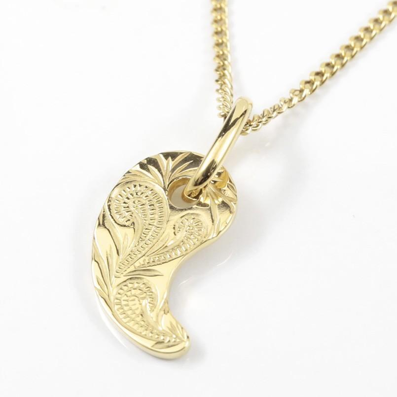 18金ネックレス トップ メンズ k18 ハワイアンジュエリー 喜平 ゴールド 18k シンプル 勾玉 ペンダント キヘイ チェーン 地金 まが玉 送料無料 セール saleの画像