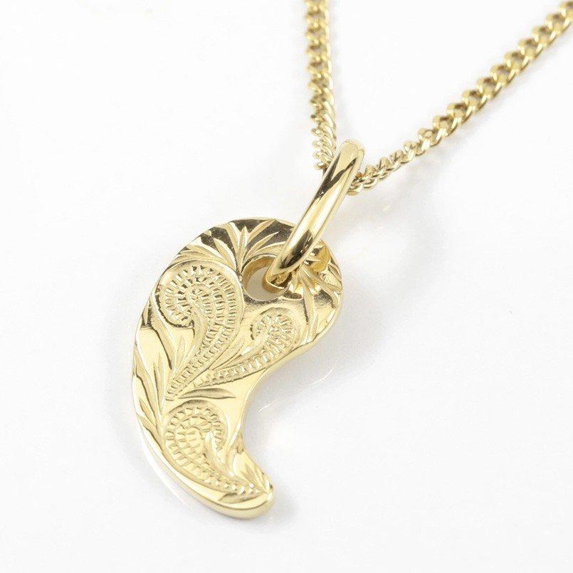 18金ネックレス トップ メンズ k18 ハワイアンジュエリー 喜平 ゴールド 18k シンプル 勾玉 ペンダント キヘイ チェーン 地金 まが玉 送料無料 セール saleの画像