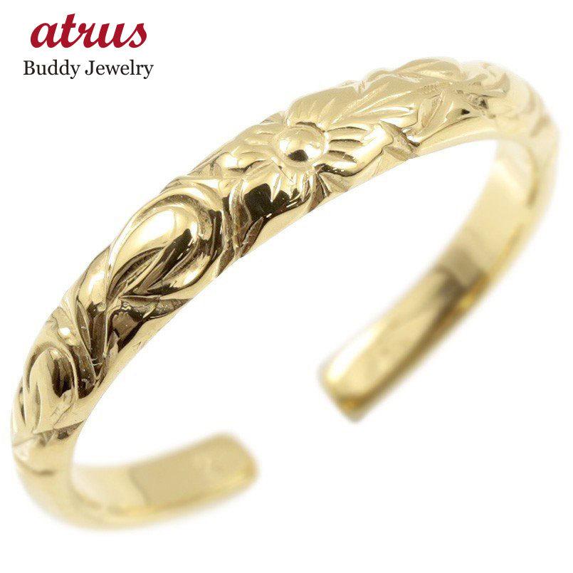 楽天1位 ハワイアンジュエリー メンズ トゥリング イエローゴールドk10 リング 指輪 フリーサイズ ハワイアンリング プルメリア 地金 足の指輪 10金 送料無料 高知インター店 Kuljic Com