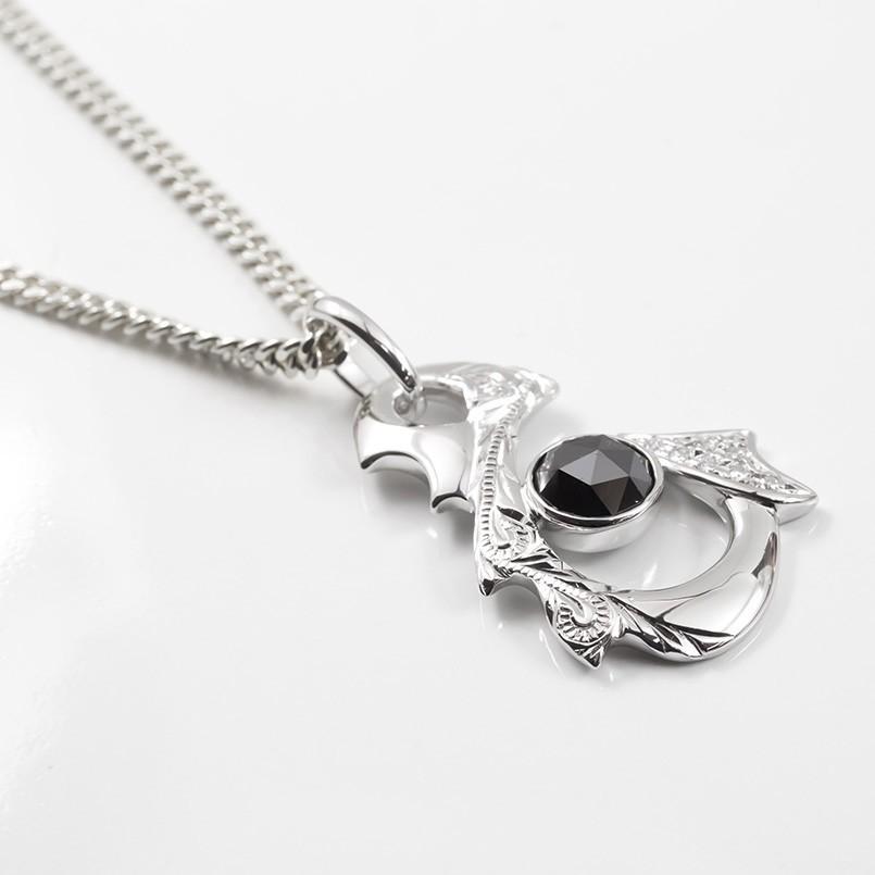 シルバー ネックレス 喜平 トップ 釣針 メンズ ブラックダイヤモンド 2ct ダイヤ 大ぶり フィッシュフック sv925 ペンダントトップ 人気 送料無料 セール saleの画像