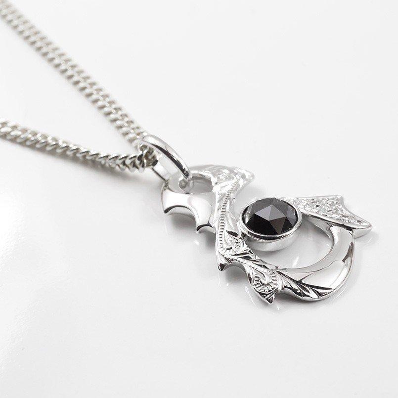 シルバー ネックレス 喜平 トップ 釣針 ブラックダイヤモンド 2ct ダイヤ 大ぶり フィッシュフック sv925 ペンダントトップ 人気 男女兼用 送料無料 セール saleの画像