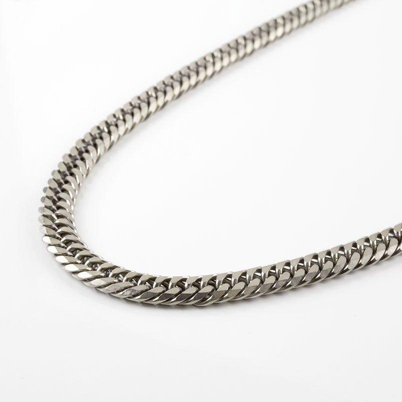 ネックレス 喜平 メンズ 6面ダブル チェーンのみ 60cm チタン アレルギーフリー 幅5.6mm 幅広 地金 キヘイ 男性用 送料無料 ネコポス発送 人気 SALE