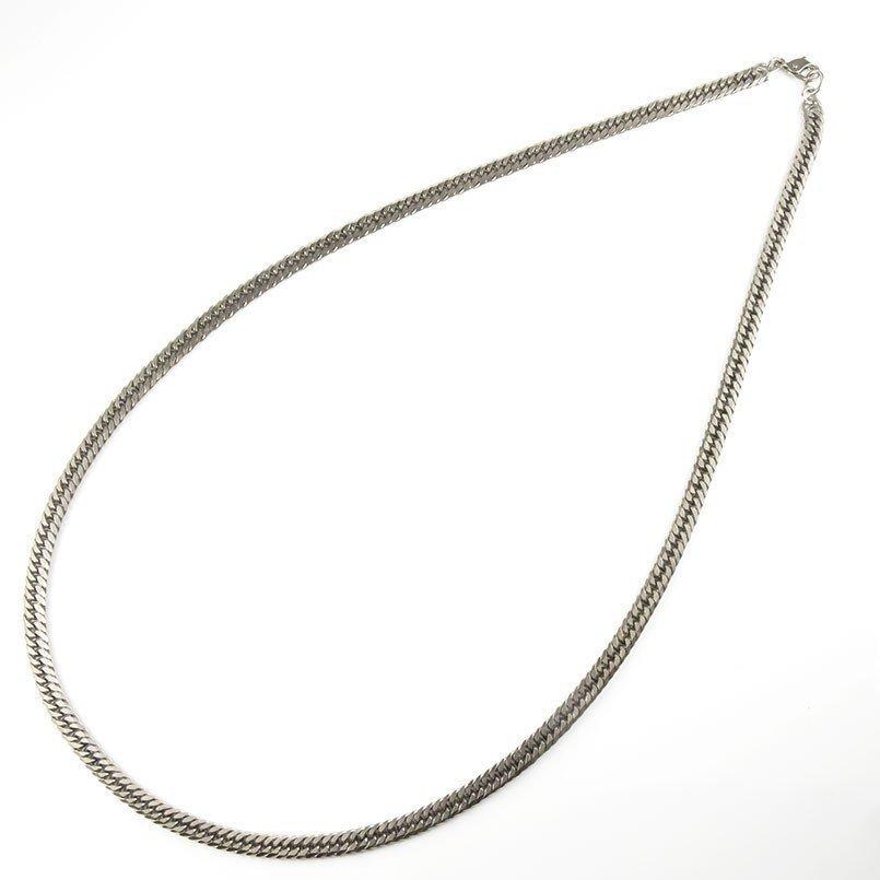 ネックレス 喜平 メンズ 6面ダブル チェーンのみ 60cm チタン アレルギーフリー 幅5.6mm 幅広 地金 キヘイ 男性用 送料無料 ネコポス発送 人気 SALE