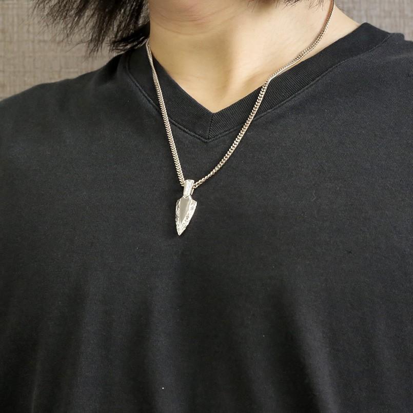 シルバー ネックレス 喜平 トップ やじり メンズ ダイヤモンド sv925 ハワイアンジュエリー アロー ペンダントトップ 大ぶり 矢じり 鏃 送料無料 セール saleの画像