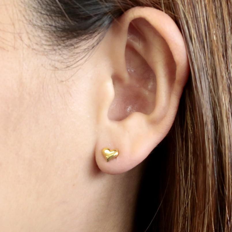 K24】純金・24K・ハート林檎ピアス・キャッチピアス・お値下げ品・お得・金 24金 ピアス 純金 片耳ピアス りんご 金具 18金 キャッチのいらないピアス つけっぱなし ゴールド k18 キャッチナッシャー リンゴ 林檎 アップル 送料無料 人気 レディース 18k