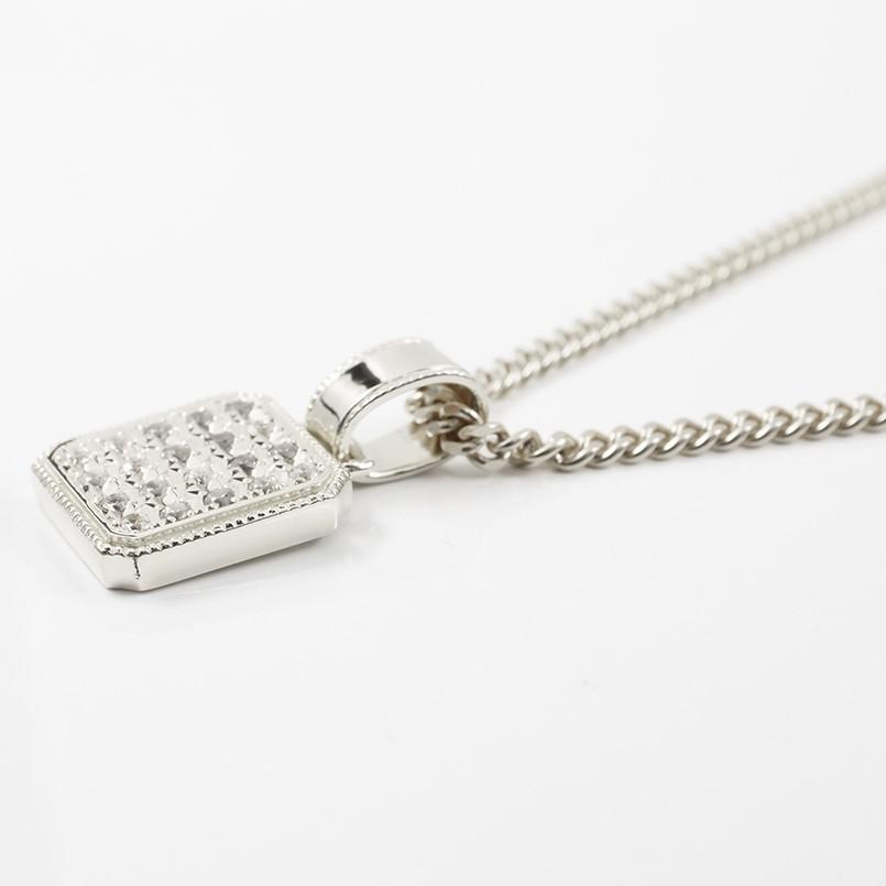 ネックレス メンズ 喜平用 ダイヤモンド シルバー925 ペンダント キヘイ sv925 ダイヤ 0.5ct 男性用 シンプル ミル打ち 送料無料 人気 セール saleの画像