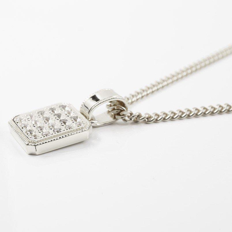 ネックレス トップ メンズ 喜平 ダイヤモンド ホワイトゴールドK10 ペンダント キヘイ 10金 ダイヤ 0.5ct 男性 シンプル ミル打ち 送料無料 セール saleの画像