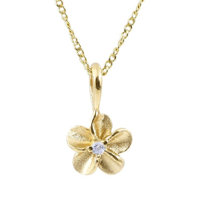 人気特価 ハワイアンジュエリー プルメリアネックレス 人気 クリスマス 送料無料 12月誕生石 フラワー 花 18金 ペンダント プルメリア イエローゴールドk18 タンザナイト トップ ネックレス ハワイアンジュエリー レディースアクセサリー