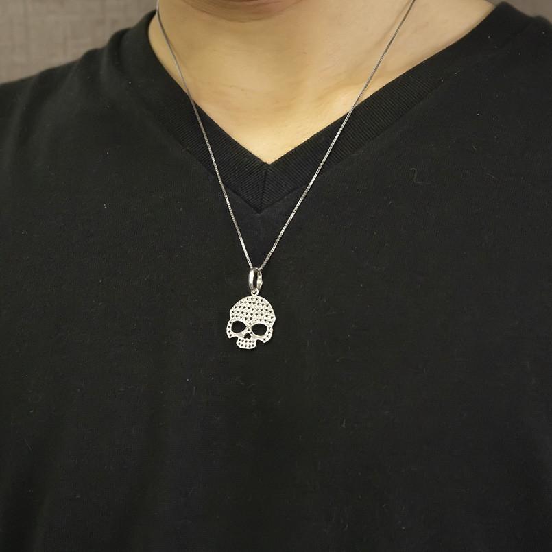 初回限定 プラチナネックレス メンズ ブラックダイヤモンド ドクロ ペンダント Pt900 ダイヤ 男性用 チェーン スカル 髑髏 コントラッド 東京 送料無料 高い品質 Missbargainhuntress Com