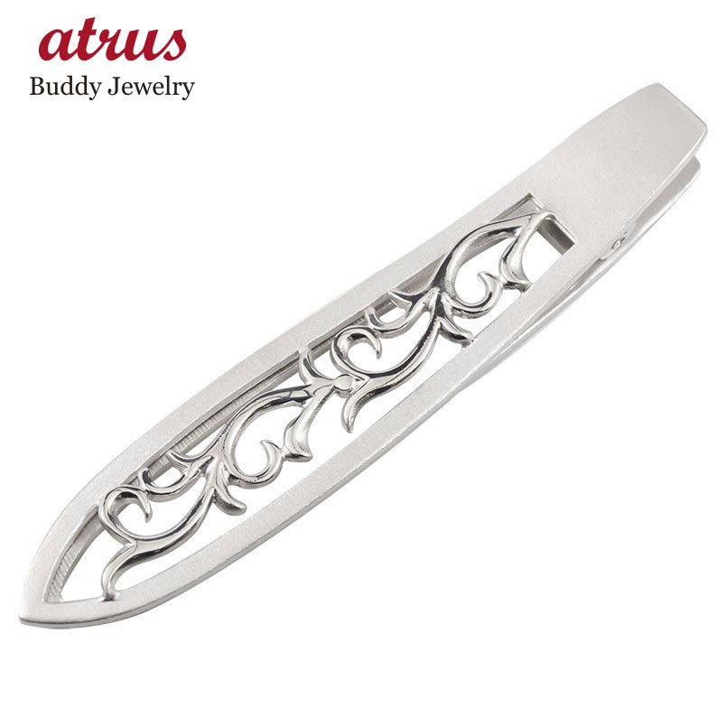 メンズジュエリー マネークリップ シルバー925 唐草 模様 和柄 透かし ネクタイピン タイホルダー タイバー ヘアクリップ 男性用 人気 セール SALE