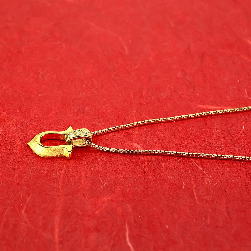 純金 ネックレス トップ 24金 ダイヤモンド 24K 馬蹄 ペンダントトップ ゴールド 金 K24 蹄鉄 男女兼用 スタンダード 送料無料 人気 セール saleの画像