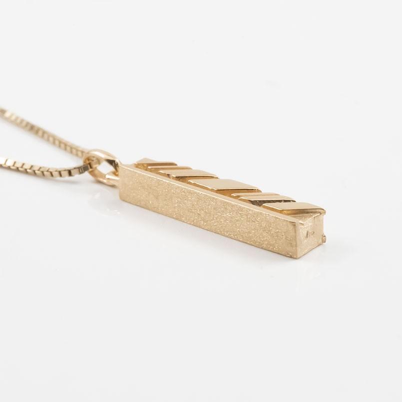ネックレス トップ メンズ ピンクゴールドk10 バーネックレス トップ I LOVE YOU 側面 メッセージ ペンダント 10金 男性 スティック 送料無料 セール saleの画像