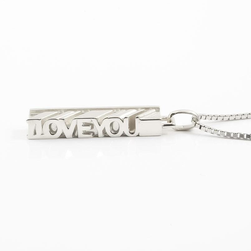 プラチナネックレス メンズ プラチナ900 バーネックレス I LOVE YOU 側面 メッセージ ペンダントトップ pt900 プレゼント 男性 スティック 送料無料 saleの画像