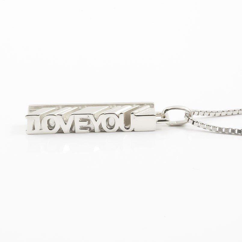 プラチナネックレス トップ メンズ プラチナ900 バーネックレス トップ I LOVE YOU 側面 メッセージ ペンダント pt900 スティック 送料無料 セール saleの画像