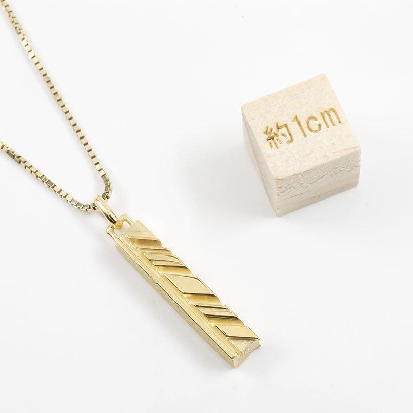 ネックレス トップ メンズ イエローゴールドk10 バーネックレス トップ I LOVE YOU 側面 メッセージ ペンダント 10金 男性 スティック 送料無料 セール saleの画像