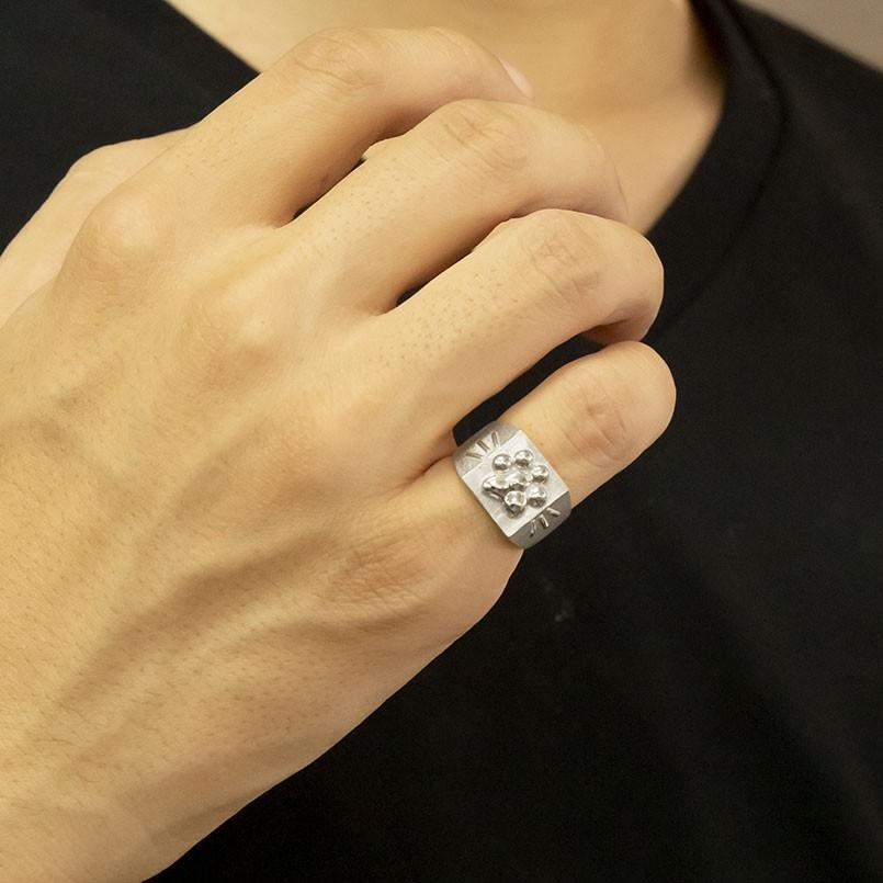 K10、K18 スターリングシルバー950メンズリング 24号 量目2.3g 【公式
