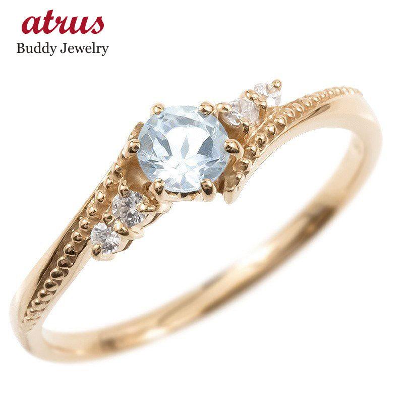 高級感 婚約指輪 安い 18金 リング ダイヤモンド アクアマリン 一粒 レディース 指輪 18k ピンクゴールドk18 ゴールド エンゲージリング 大粒 ミル打ち 女性 送料無料 aqge ジュエリー工房アトラス 通販 Yahoo ショッピング 豪華 Www Skylanceronline Com