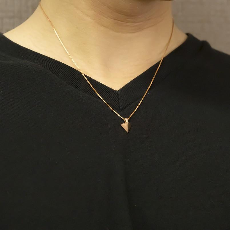 ネックレス トップ メンズ スタッズ ピンクゴールドk10 ペンダント 10金 地金 シンプル 三角 男性 チェーン 送料無料 トレジャーハンター 人気 セール sale