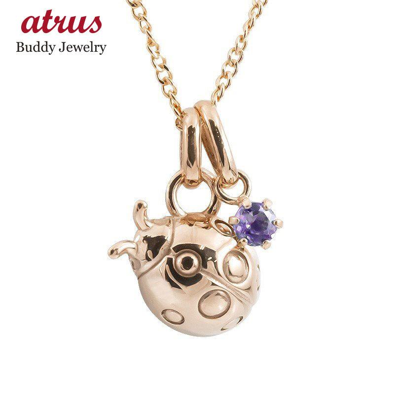最新コレックション ネックレス 10金 アメジスト てんとう虫 レディース ピンクゴールドk10 ペンダント チェーン 10k 天道虫 テントウムシ 2月誕生石 送料無料 最安値に挑戦 Www Ladislexia Net