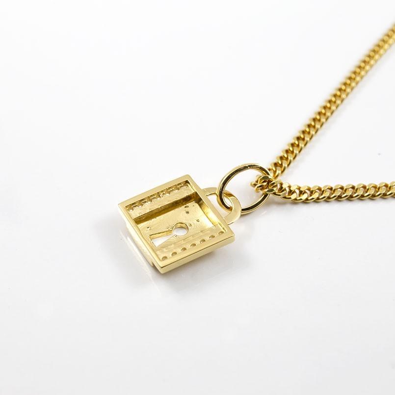 18金ネックレス トップ メンズ 喜平 ダイヤモンド ゴールド 18k イエローゴールドk18 南京錠 鍵 キー ダイヤ パドロック キヘイチェーン 送料無料 人気 saleの画像