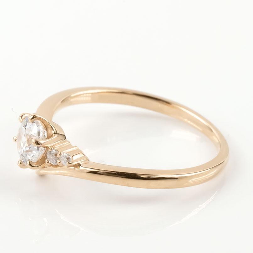 リング ゴールド 婚約指輪 ダイヤ 安い 18金ダイヤモンド 一粒 鑑定書付き 0.57ct SI 指輪 18k ピンクゴールドk18 エンゲージリング 送料無料 セール SALE_1