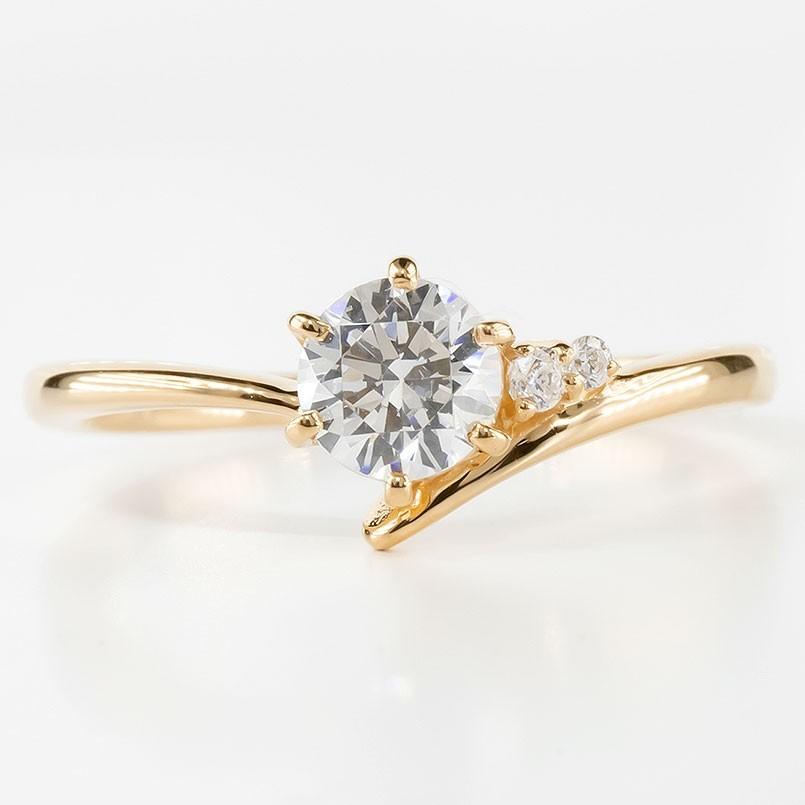 リング ゴールド 婚約指輪 ダイヤ 安い 18金ダイヤモンド 一粒 鑑定書付き 0.57ct SI 指輪 18k ピンクゴールドk18 エンゲージリング 送料無料 セール SALE_4