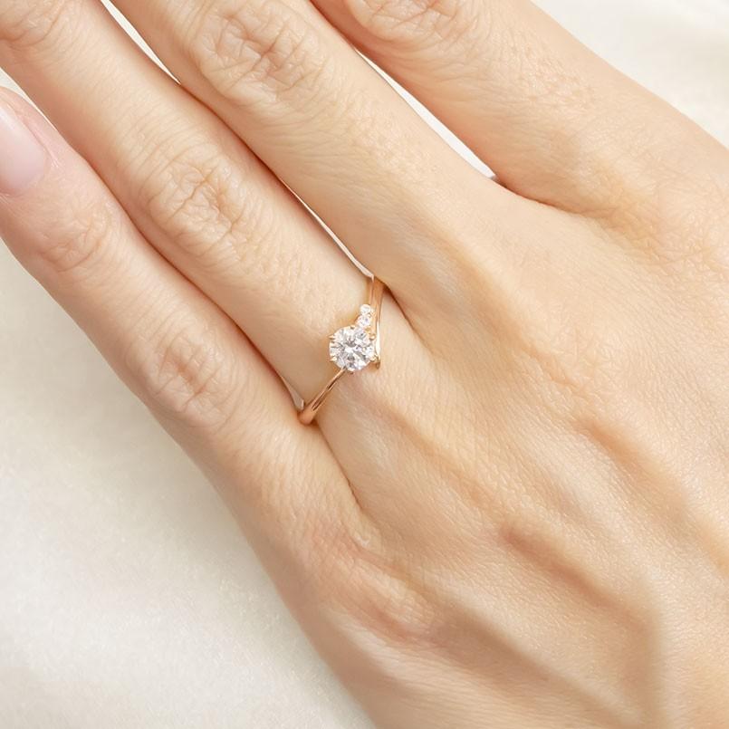 リング ゴールド 婚約指輪 ダイヤ 安い 18金ダイヤモンド 一粒 鑑定書付き 0.57ct SI 指輪 18k ピンクゴールドk18 エンゲージリング 送料無料 セール SALE_6
