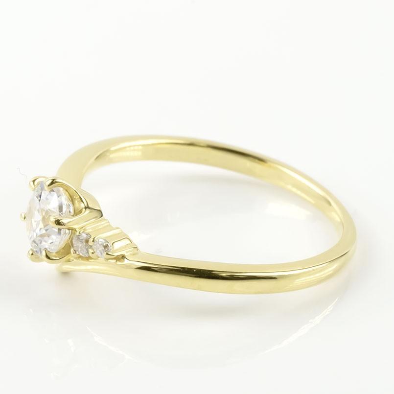 リング ゴールド 婚約指輪 ダイヤ 安い 18金ダイヤモンド 一粒 鑑定書付き 0.57ct SI 指輪 18k イエローゴールドk18 エンゲージリング 送料無料 セール SALE_1