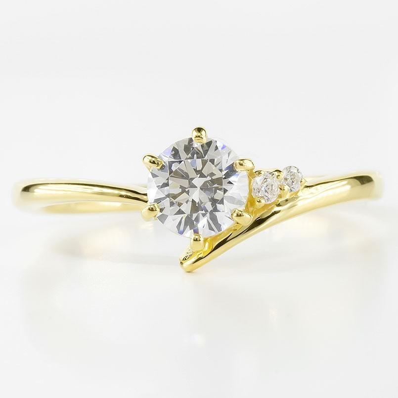 リング ゴールド 婚約指輪 ダイヤ 安い 18金ダイヤモンド 一粒 鑑定書付き 0.57ct SI 指輪 18k イエローゴールドk18 エンゲージリング 送料無料 セール SALE_4