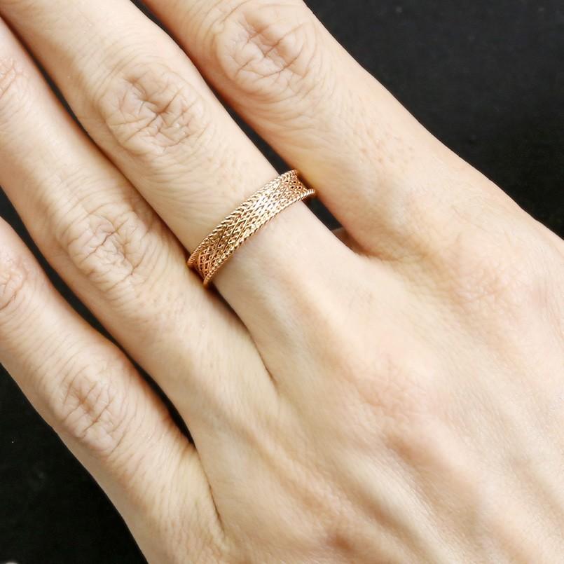 婚約指輪 18金 リング レディース 指輪 透かし ピンキーリング 18k ピンクゴールド 地金 シンプル ストレート おしゃれ 人気 女性 送料無料 セール saleの画像