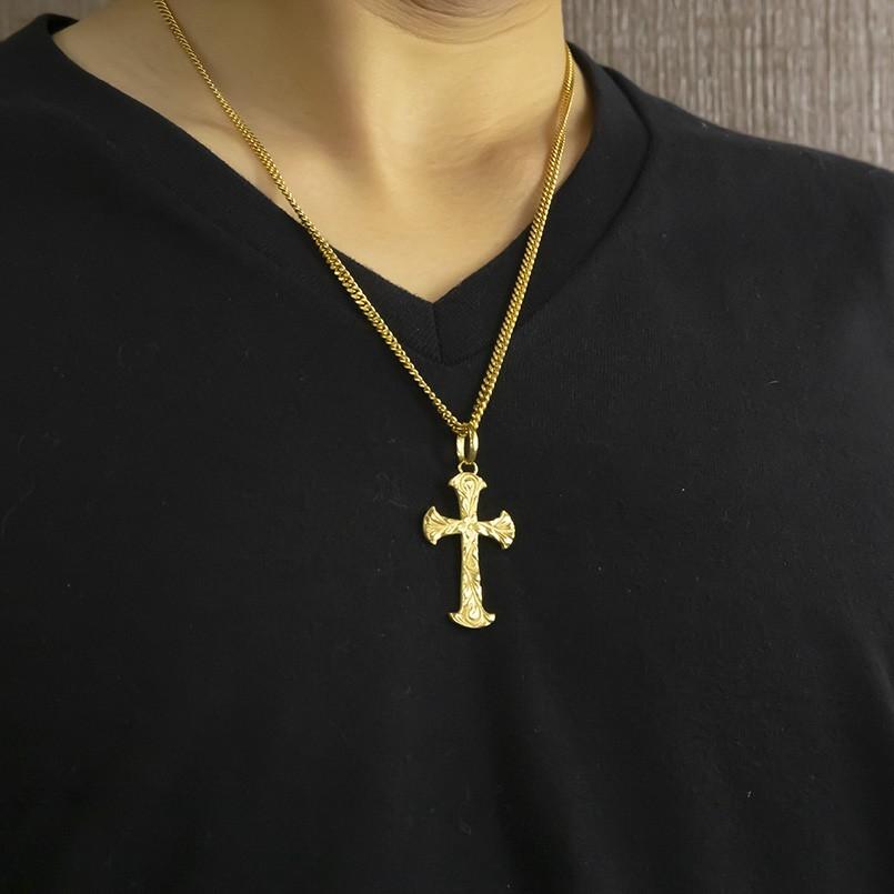 【クーポン】 18金 ネックレス メンズ ハワイアンジュエリー 喜平 クロス ペンダント トップ ゴールド 18K イエローゴールドk18 シンプル 十字架 送料無料 セール SALE 【YW2391981460】(83600円)