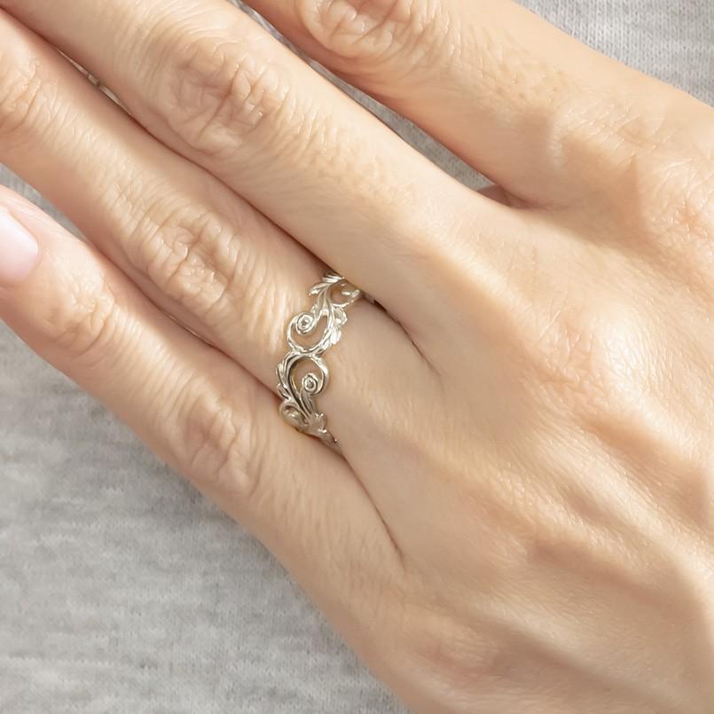 リング ハワイアンジュエリー 指輪 シルバー sv925 透かし 婚約指輪 安い スクロール マイレ ピンキーリング シンプル 女性 送料無料 セール saleの画像