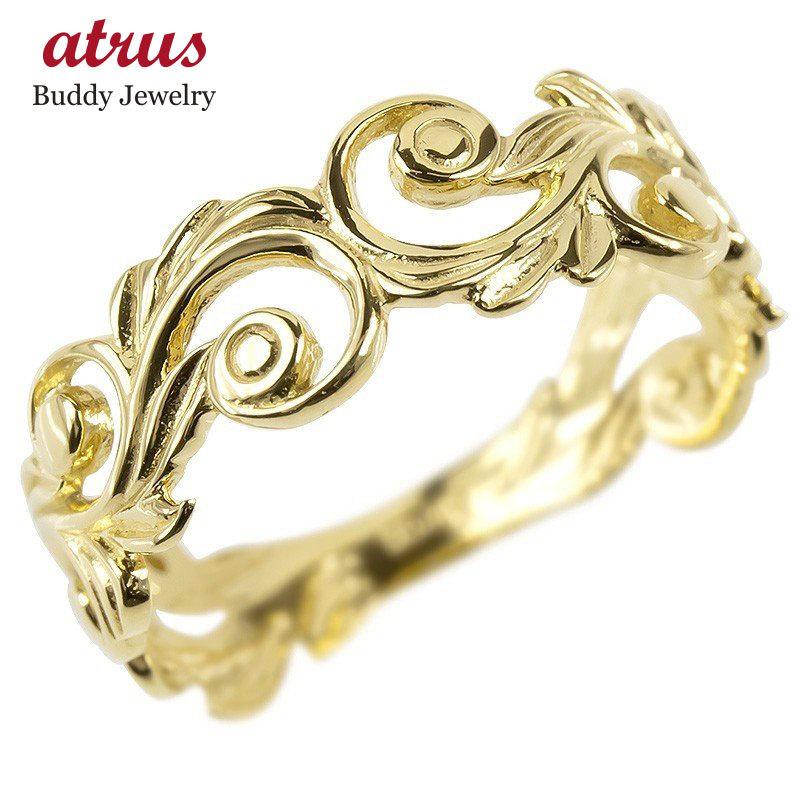 輝く高品質な ゴールド リング レディース ハワイアンジュエリー 指輪 10k イエローゴールドk10 透かし 婚約指輪 スクロール マイレ ピンキー リング 地金 シンプル 送料無料 最安値 Drive Hoteisrio Com Br