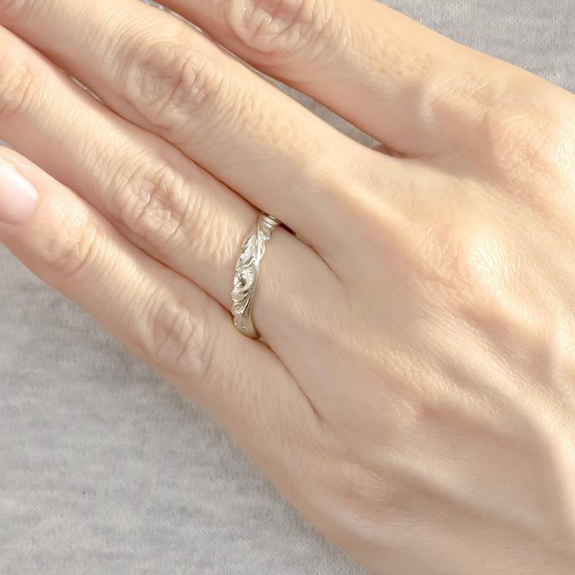 婚約指輪 プラチナ リング ハワイアンジュエリー レディース pt900 指輪 ピンキーリング スクロール マイレ 人気 おしゃれ シンプル 送料無料 セール saleの画像