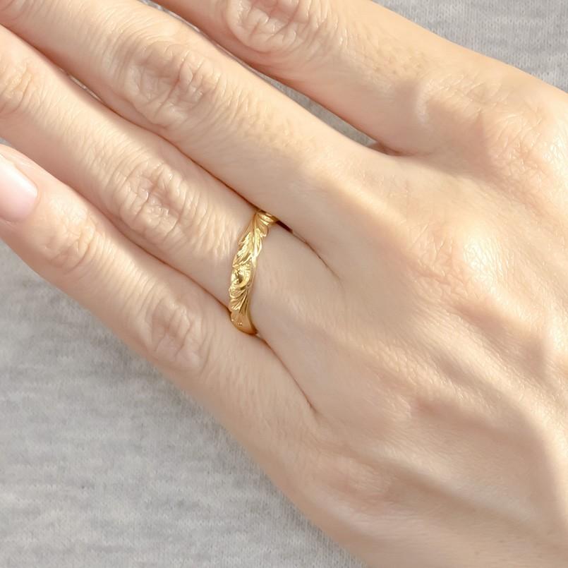 ゴールド リング ハワイアンジュエリー レディース 10k 指輪 10金 イエローゴールドk10 婚約指輪 ピンキーリング スクロール マイレ 送料無料 セール saleの画像
