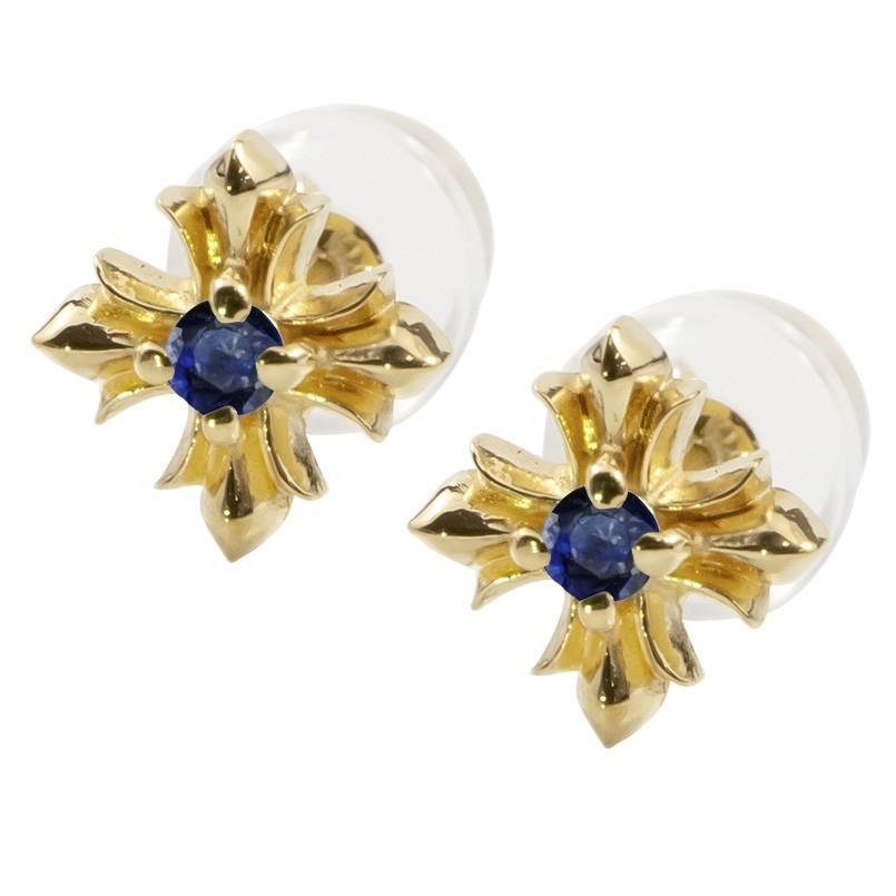人気ブランド 18金 ピアス レディース クロス サファイア ゴールド 18k シンプル イエローゴールドk18 9月誕生石 女性 十字架 人気 楽天 Lespakigali Com