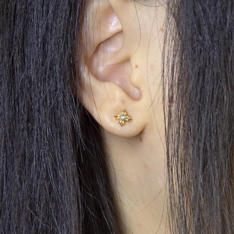 爆売り 18金 片耳ピアス メンズ キャッチのいらないピアス クロス ブルートパーズ ゴールド キャッチナッシャー イエローゴールドk18 18k 十字架 シンプル 送料無料 在庫限り Limeshoeco Co Uk