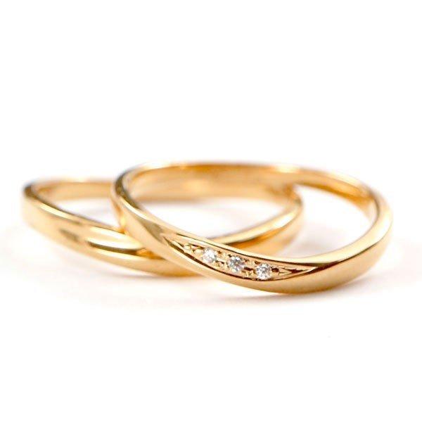 結婚指輪 ペアリング ペア マリッジリング 2本セット 安い ペア ダイヤモンド ゴールド ピンクゴールドk10 10k シンプル 人気 スイートペアリィー 送料無料 saleの画像