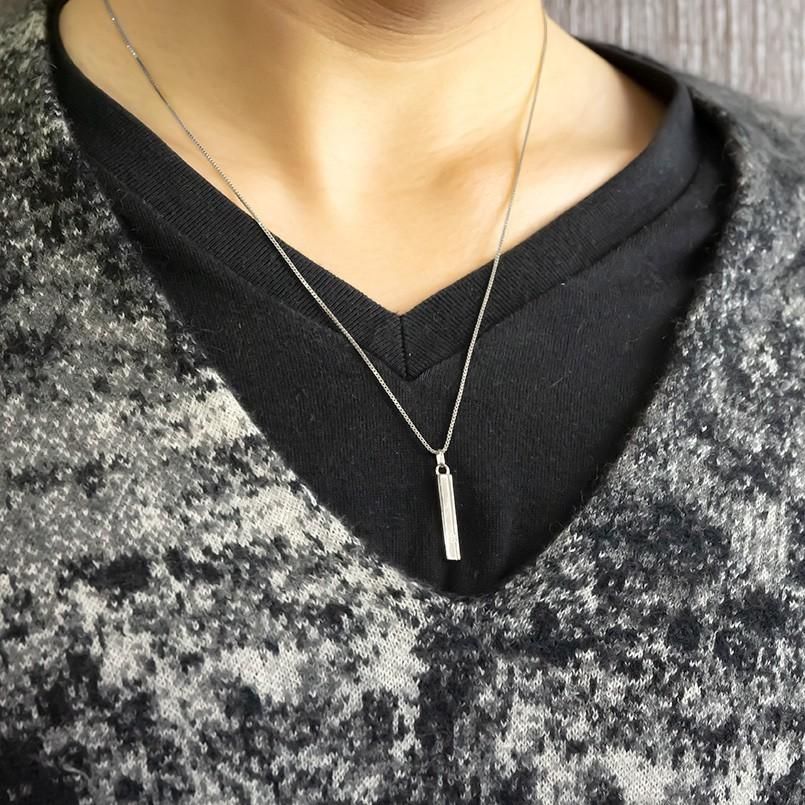 ネックレス トップ リング ダイヤモンド メンズ ペア リンクコーデ セット シルバー sv925 バーネックレス トップ 指輪 スティック 送料無料 セール saleの画像