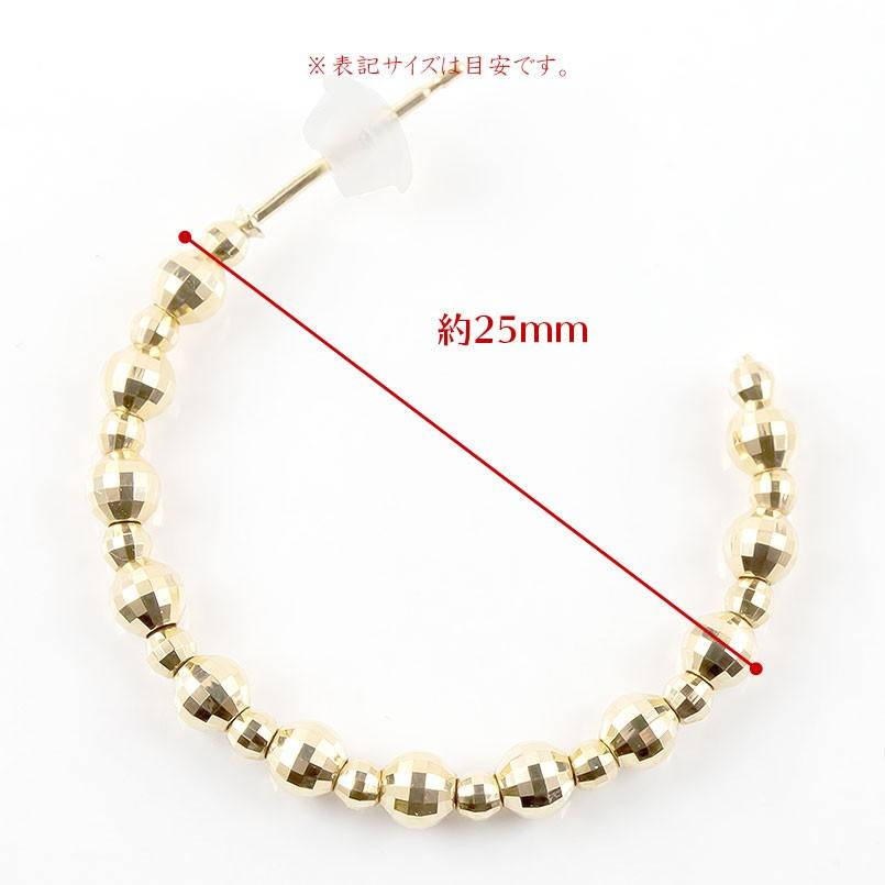 18金 フープピアス リング レディース ペア　ゴールド 18k イエローゴールドk18 ミラーボール ペア シンプル 女性 あすつく 送料無料 セール saleの画像
