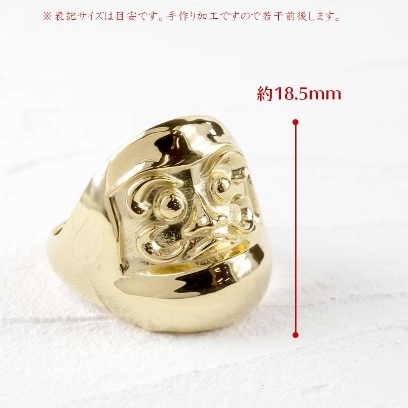 リング ゴールド ゴールドだるま 指輪 10K イエローゴールドk10 幅広 安い ピンキーリング ダルマ 達磨 お守り アミュレット 送料無料 セール saleの画像